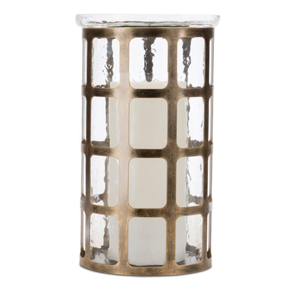 Candle Holder 7.5"D x 12.5"H Iron/Glass