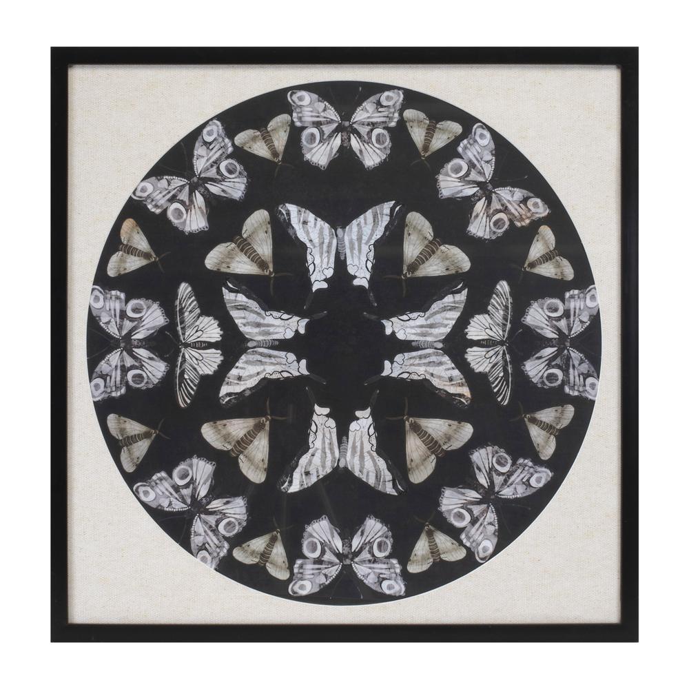 Butterfly Print 25"SQ Plastic/Paper/Glass