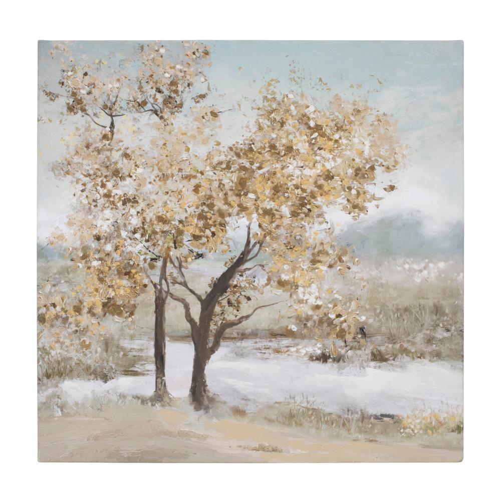 Tree Print (Set of 2) 24"SQ MDF/Fabric