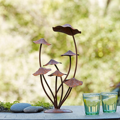 Mushroom Décor 17"H Iron