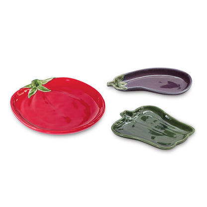 Vegetable Plate (Set of 3) 7"L Ceramic