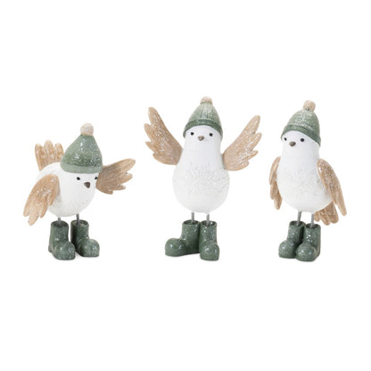 Winter Bird with Snowboots Figurine (Set of 6)