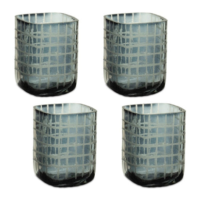 Etched Glass Candle Holder (Set of 4)