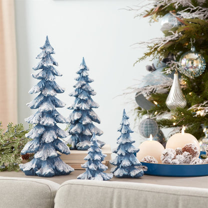 Flocked Pine Tree (Set of 4)