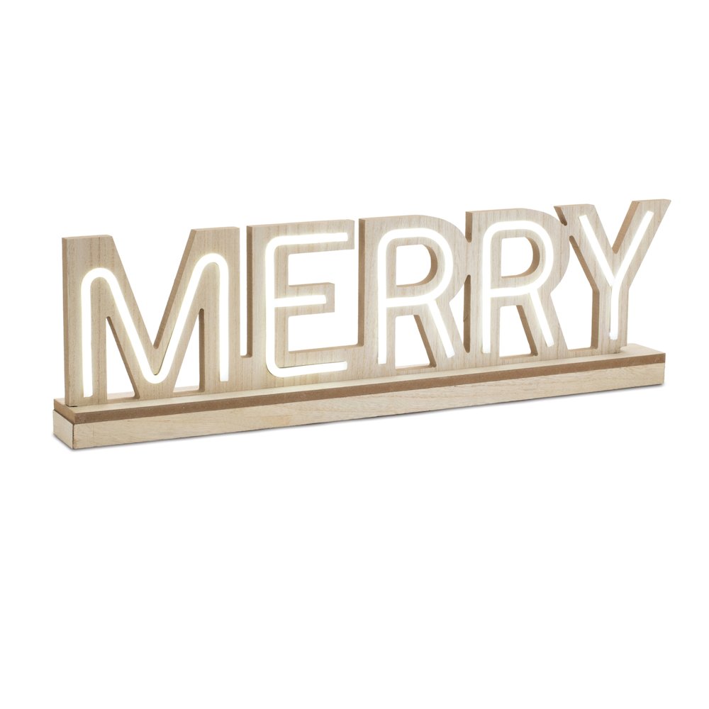 LED Joy and Merry Tabletop Sign (Set of 2)