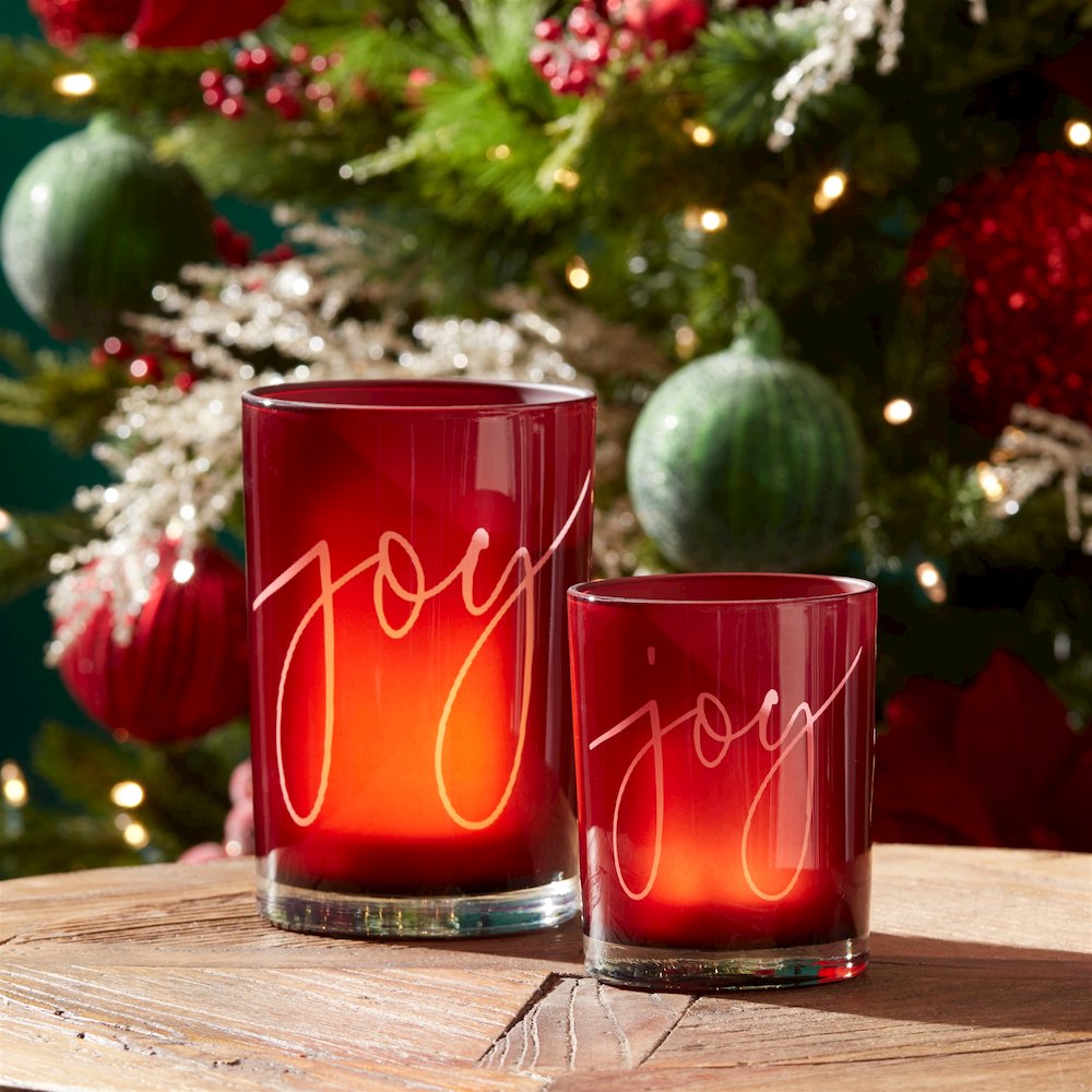 Joy Glass Votive Holder (Set of 2)