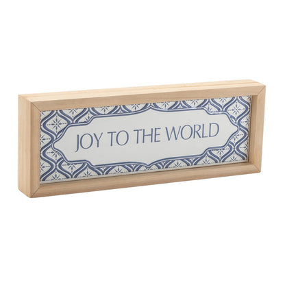 Framed Joy to the World Sign 12"L