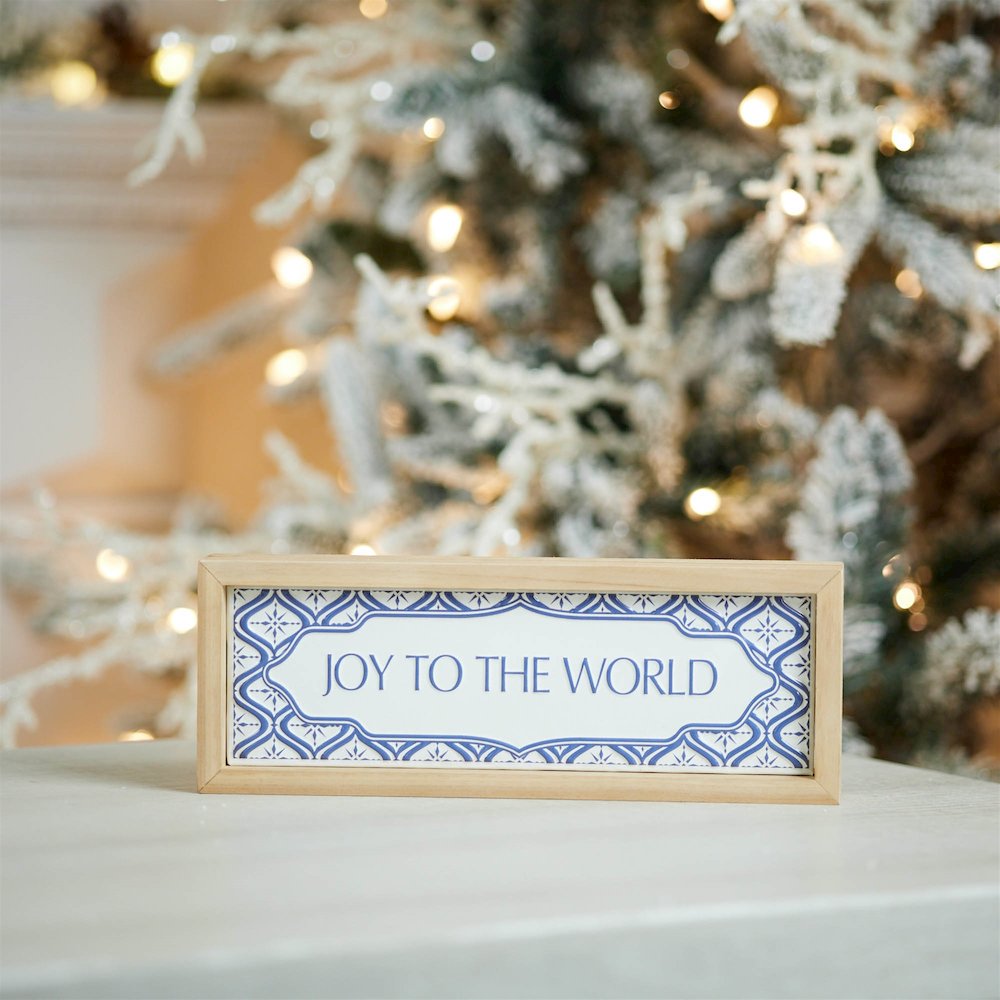 Framed Joy to the World Sign 12"L