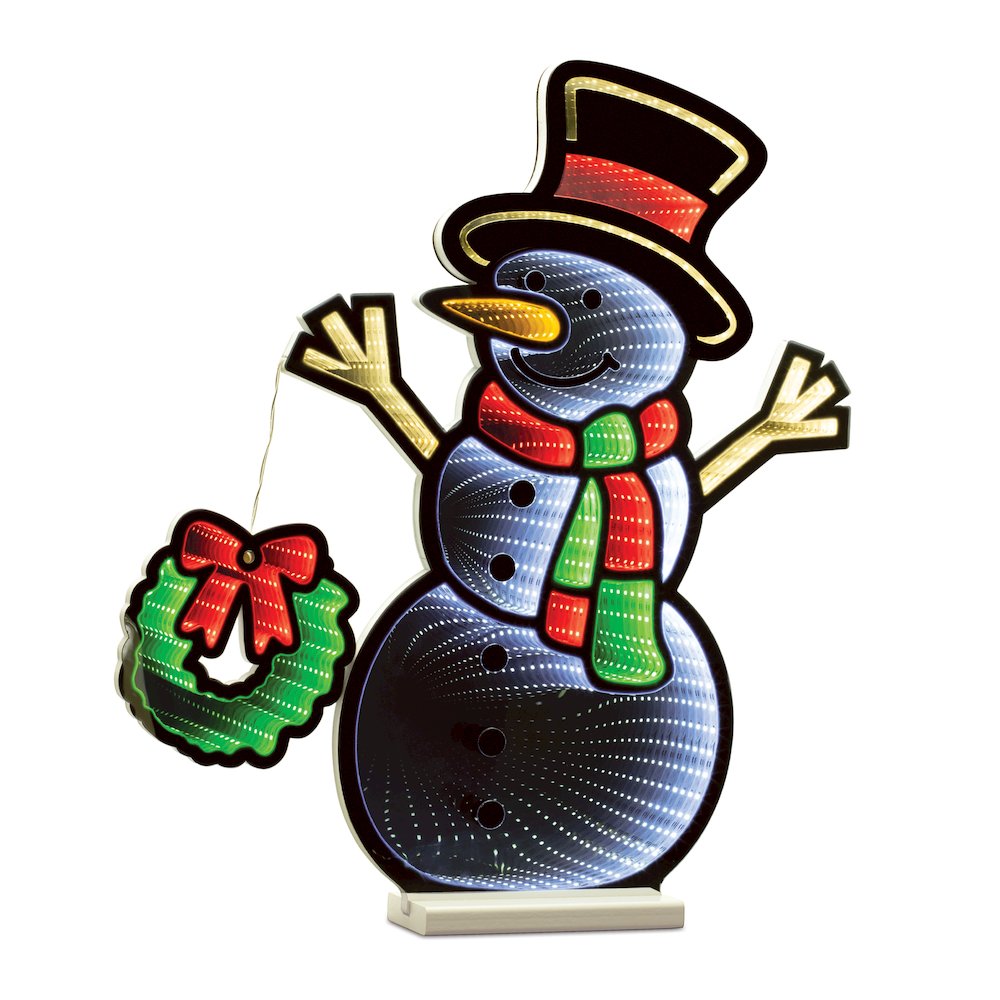 Snowman and Wreath Ekkolight 23.5"H