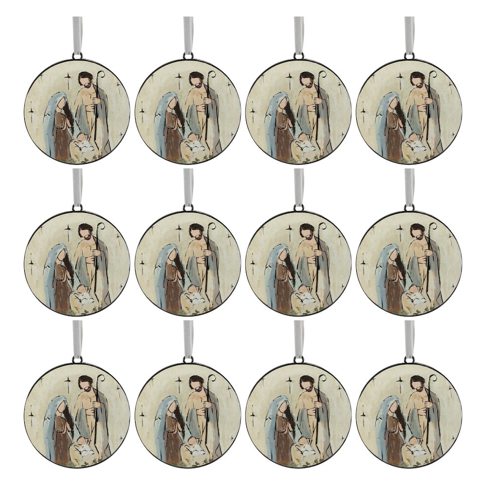 Holy Family Disc Ornament (Set of 12)
