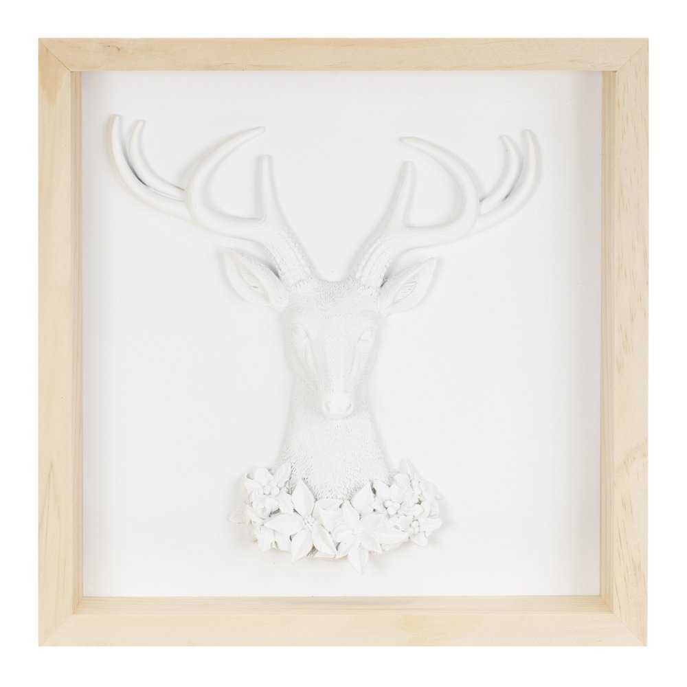 Framed Holiday Deer and Tree Artwork (Set of 2)