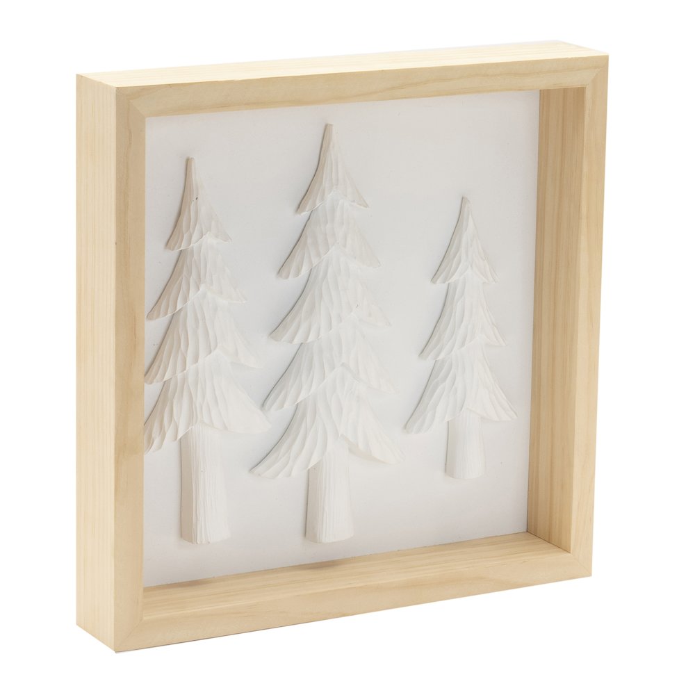 Framed Holiday Deer and Tree Artwork (Set of 2)