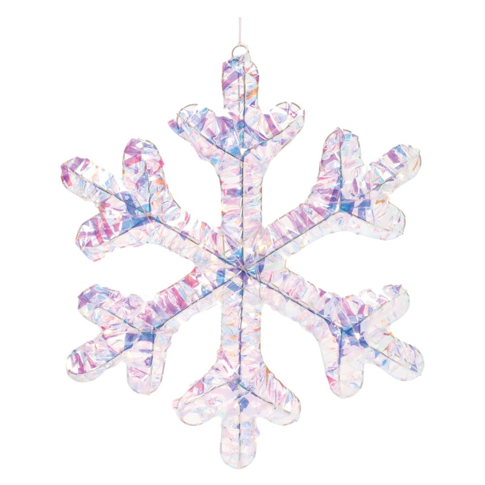 Iridescent LED Hanging Snowflake (Set of 2)