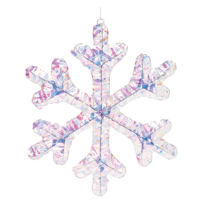 Iridescent LED Hanging Snowflake (Set of 2)