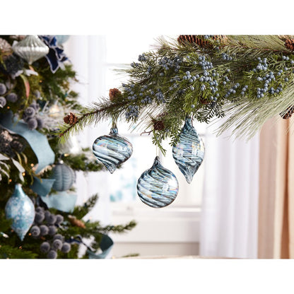 Iridescent Swirl Glass Ornament (Set of 12)