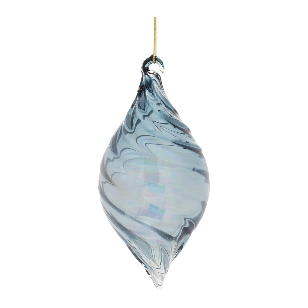 Iridescent Swirl Glass Ornament (Set of 12)