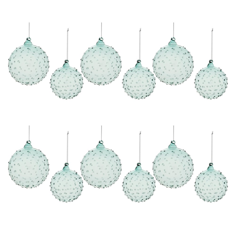 Hobnail Glass Ball Ornament (Set of 12)