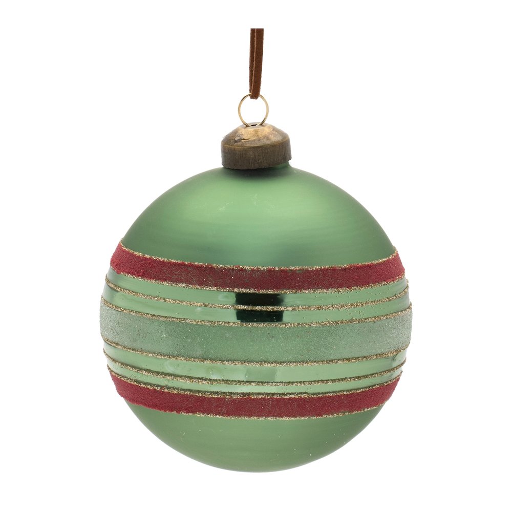 Striped Glass Ball Ornament (Set of 6)