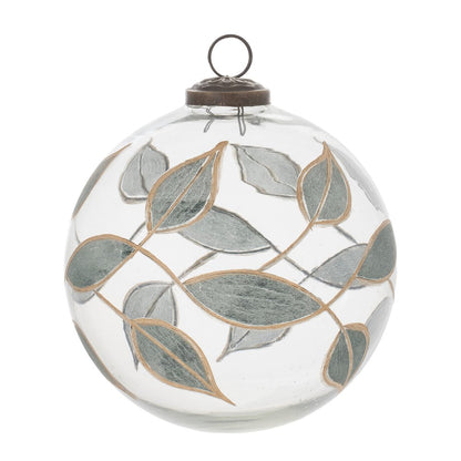Leaf Etched Ball Ornament (Set of 4)
