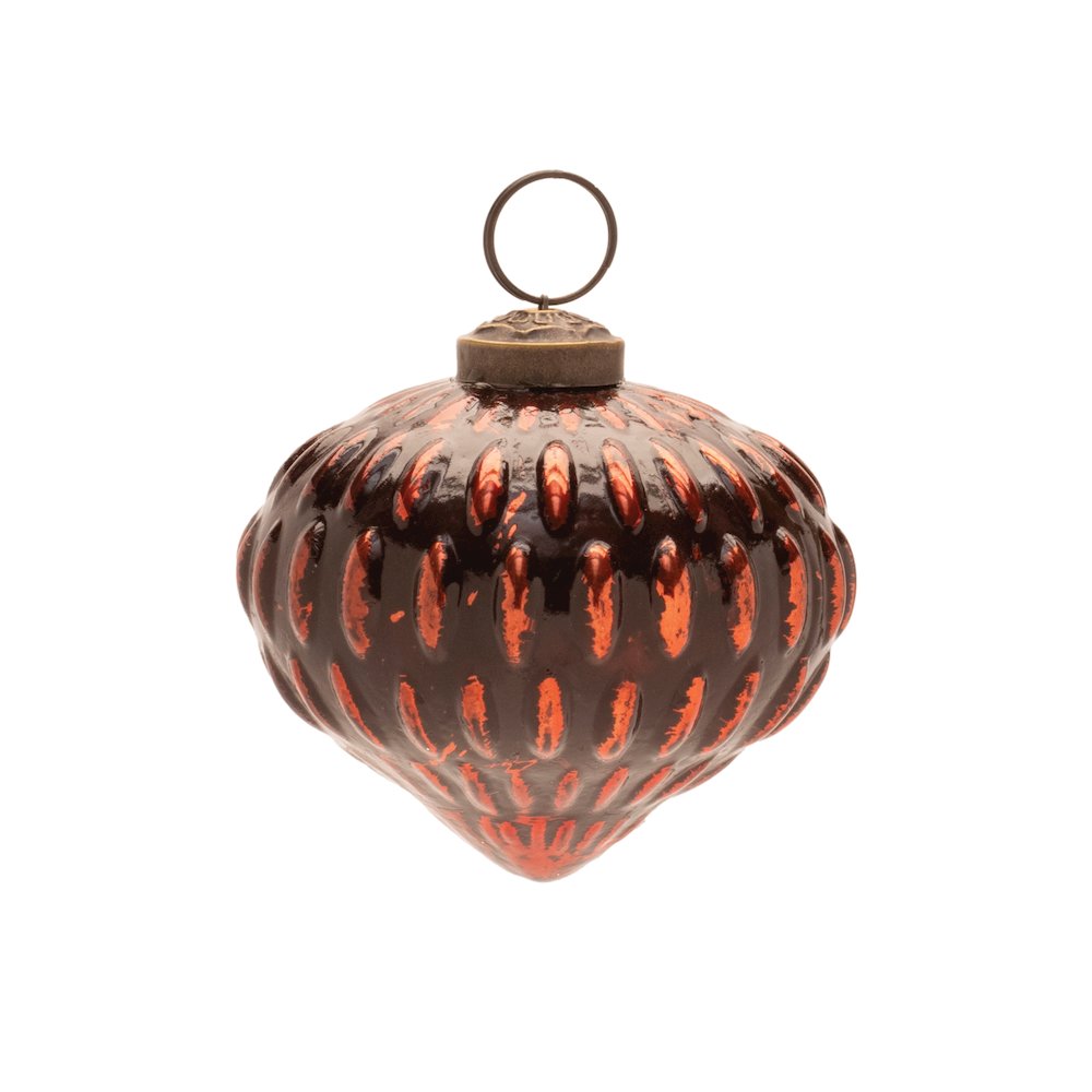 Textured Glass Tree and Onion Ornament (Set of 6)