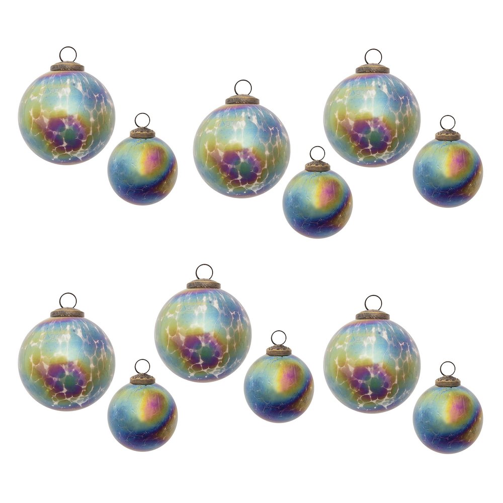 Iridescent Glass Ball Ornament (Set of 12)