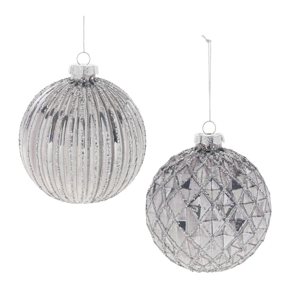 Glittered Glass Ball Ornament (Set of 6)