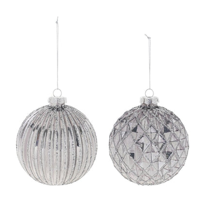 Glittered Glass Ball Ornament (Set of 6)