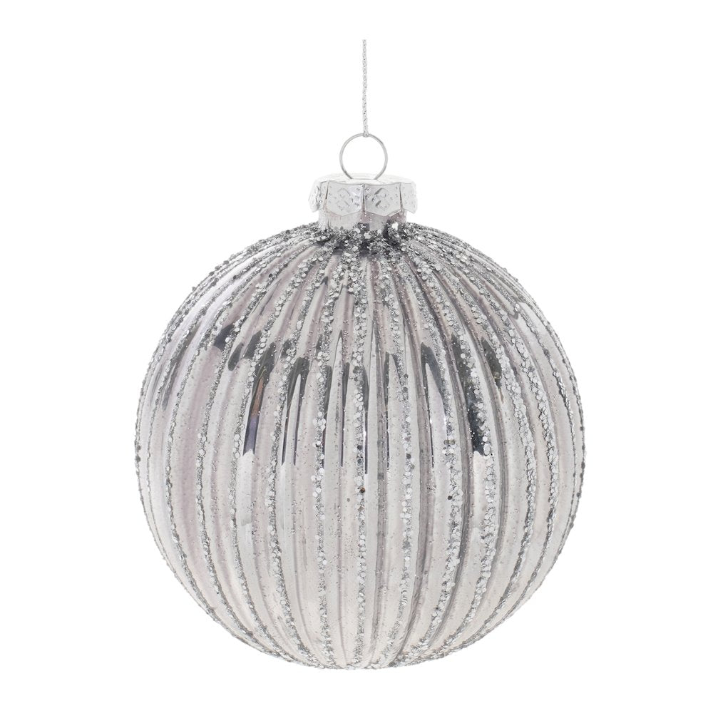 Glittered Glass Ball Ornament (Set of 6)