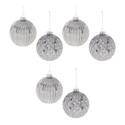 Glittered Glass Ball Ornament (Set of 6)