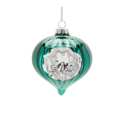 Green Glass Reflector Ornaments – Set of 12