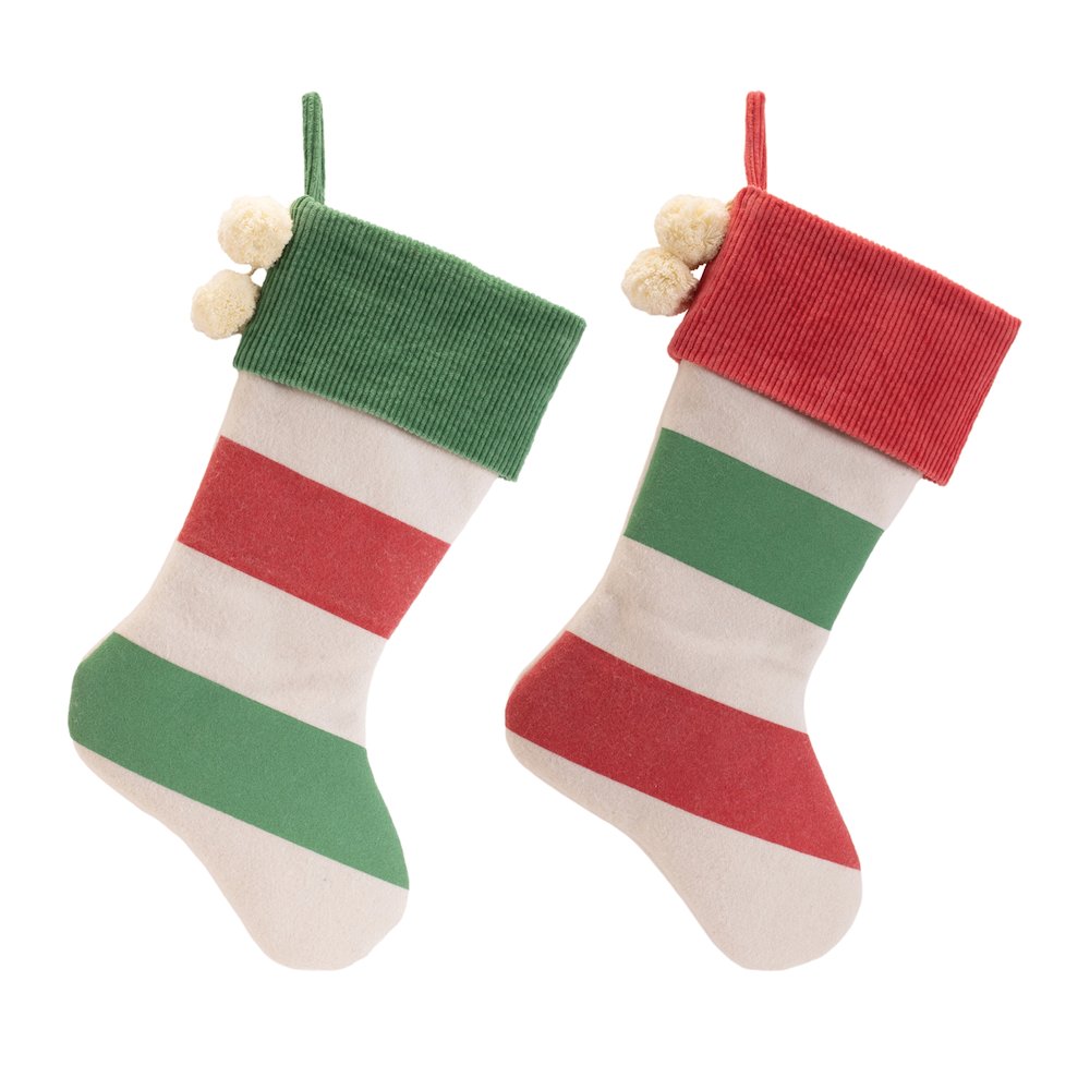 Striped Wool Stocking (Set of 2)