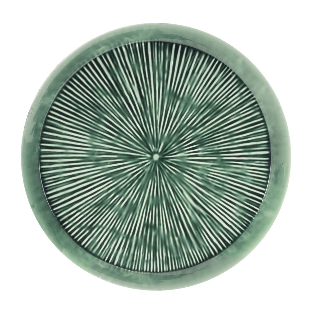 Round Etched Metal Tray 13.5"D