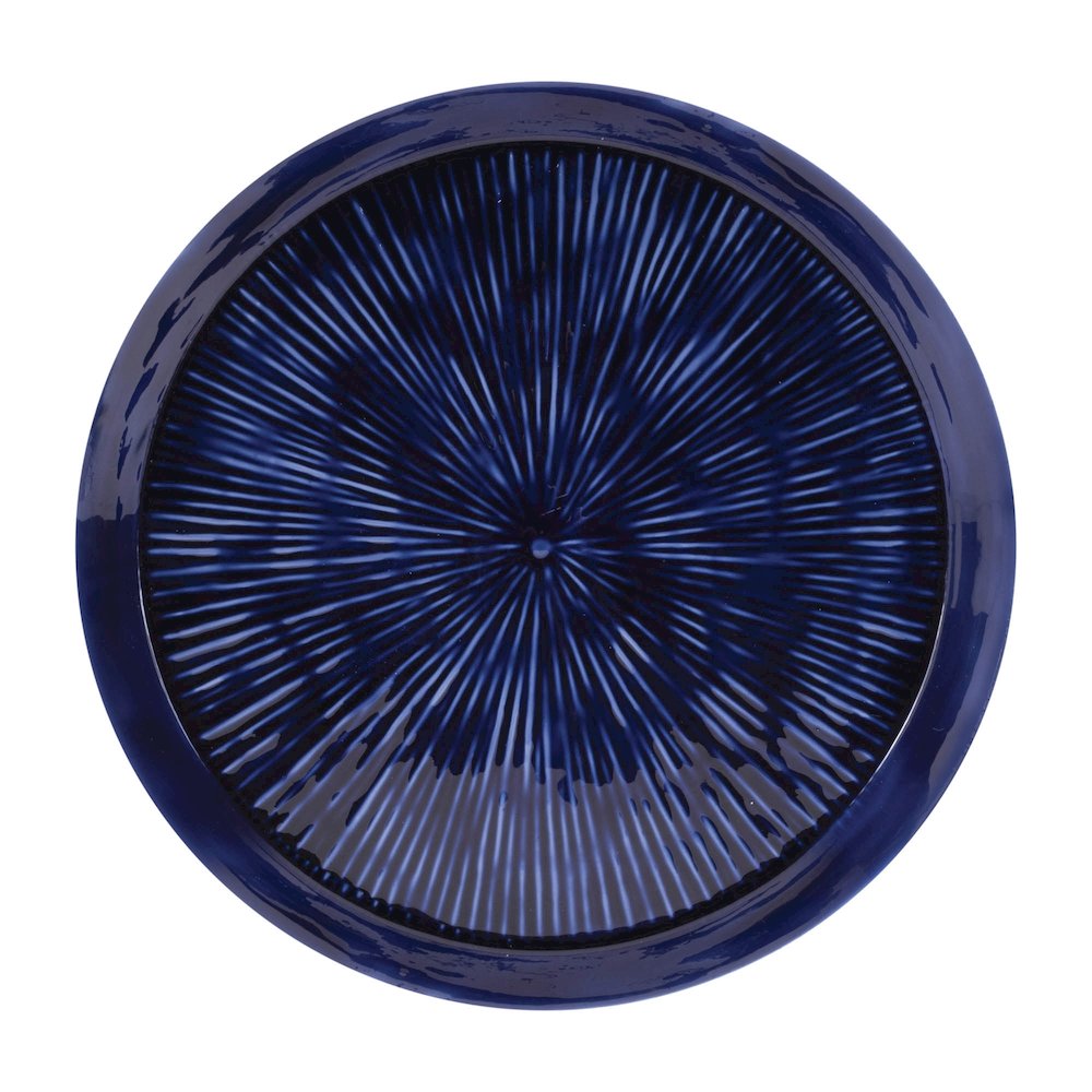 Round Etched Metal Tray 13.5"D