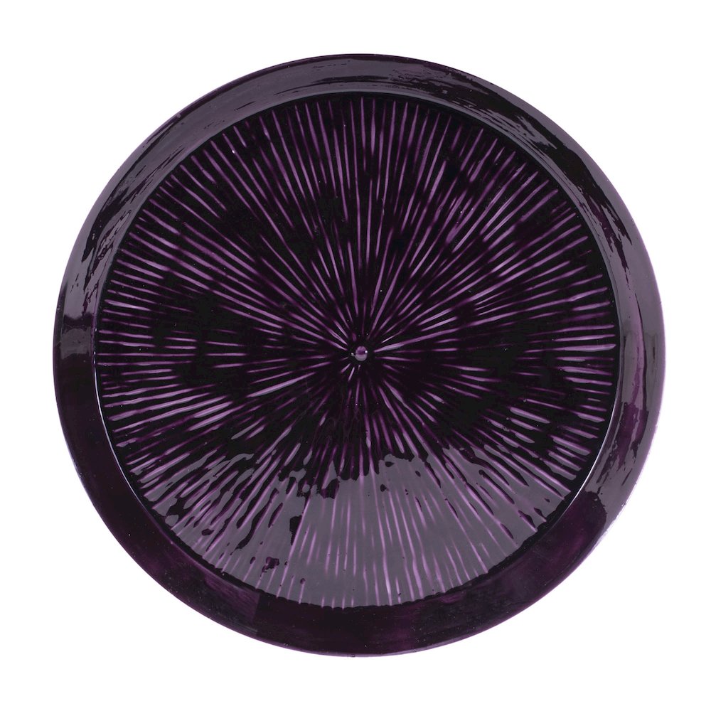 Round Etched Metal Tray 13.5"D