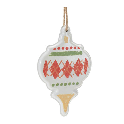 Metal Ornament with Nordic Pattern (Set of 4)