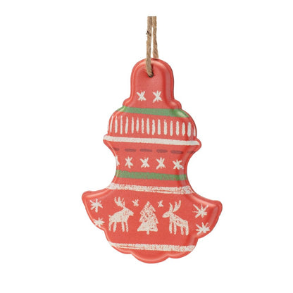 Metal Ornament with Nordic Pattern (Set of 4)