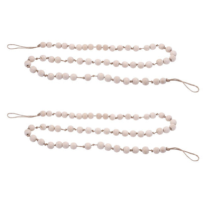 Wood Beaded String Garland (Set of 2)