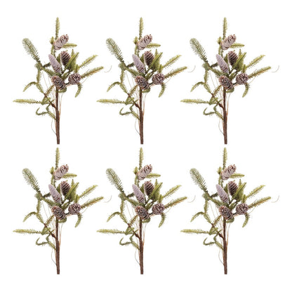 Pine Twig and Pinecone Spray (Set of 6)