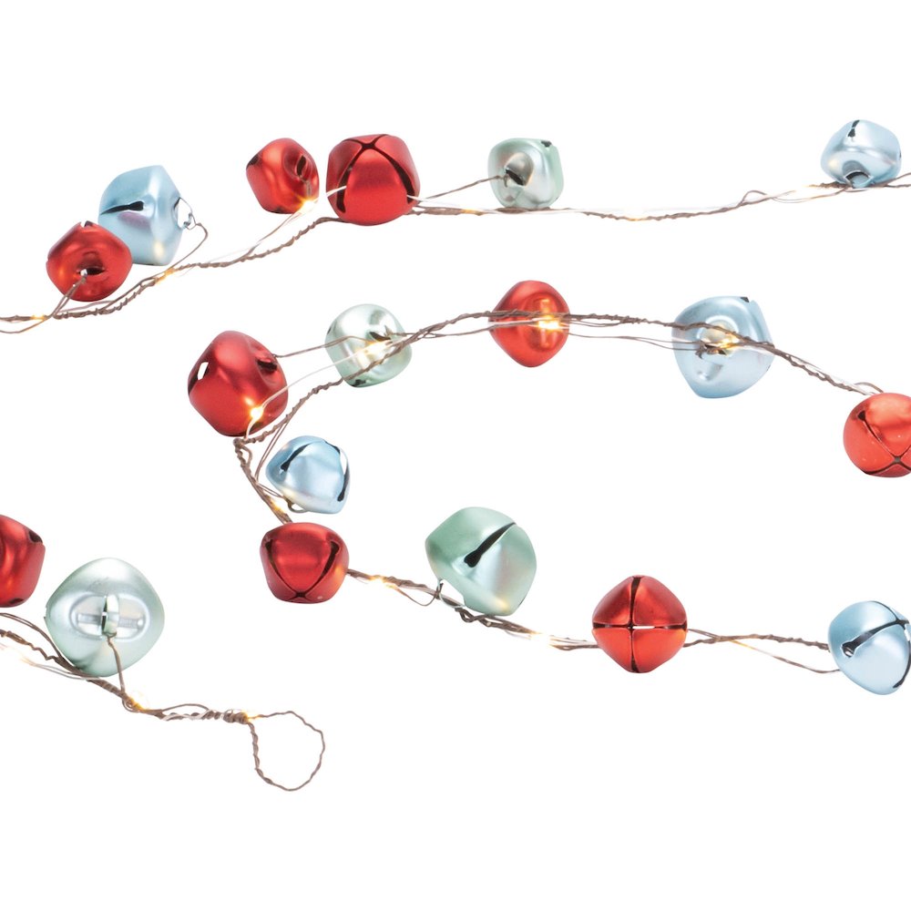 LED Sleigh Bell Wire Garland (Set of 2)