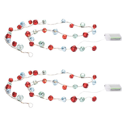 LED Sleigh Bell Wire Garland (Set of 2)