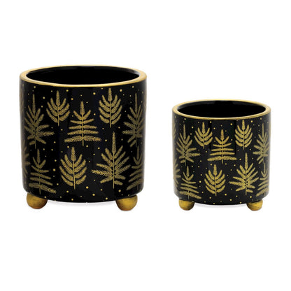 Footed Pine Tree Planter (Set of 2)