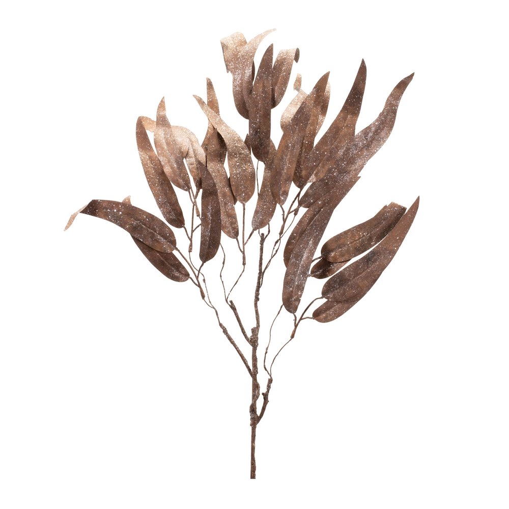 Glittered Long Leaf Eucalyptus Spray (Set of 6)