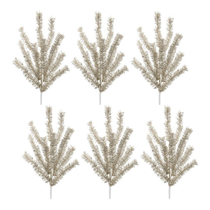 Glittered Pine Spray (Set of 6)