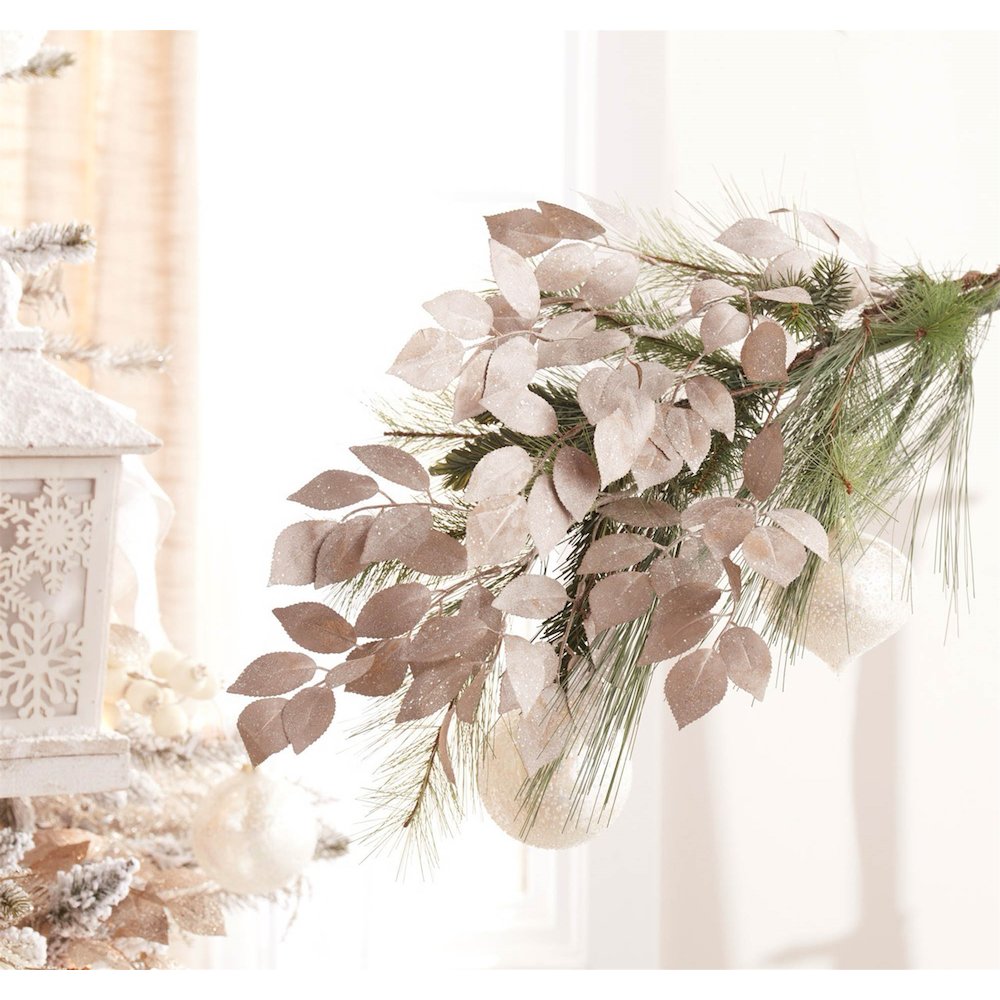 Glittered Leaf Spray (Set of 6)