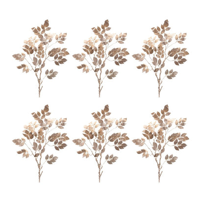 Glittered Leaf Spray (Set of 6)