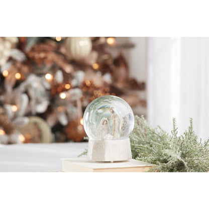 Musical Nativity Scene Snow Globe 5.75"H