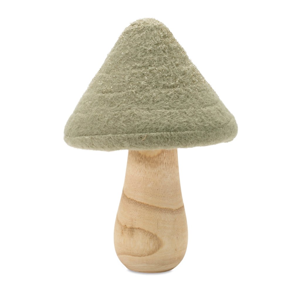 Glittered Wool Mushroom Decor (Set of 2)