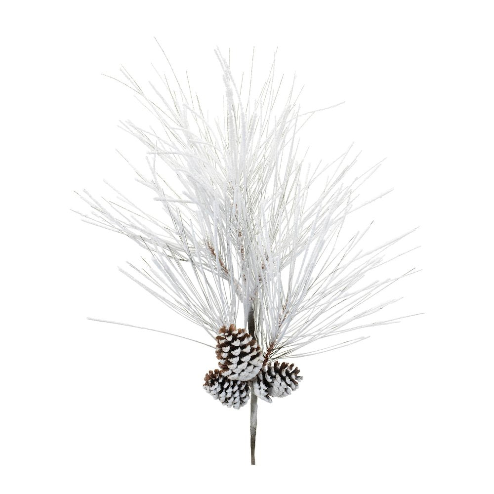 Flocked Long Neddle Pine Spray (Set of 2)