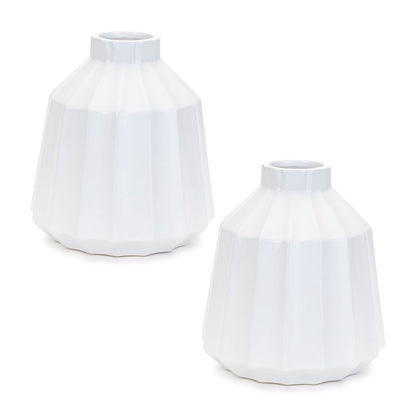 Ribbed Ceramic Vase (Set of 2)