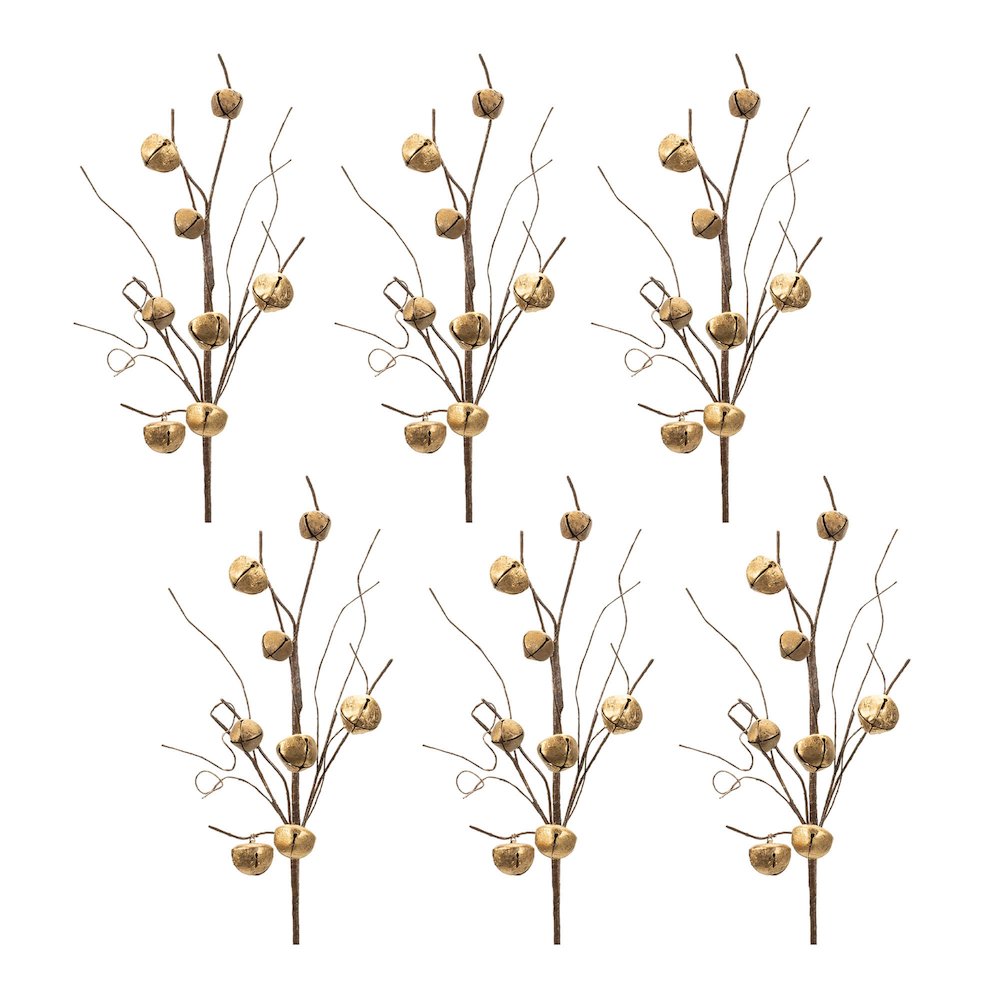 Sleigh Bell Twig Spray (Set of 6)